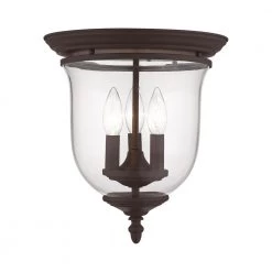 Legacy 3 Light Bronze Flush Mount by Livex Lighting