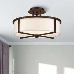 Wesley 3 Light Bronze Flush Mount by Livex Lighting -Livex Lighting shop bronze livex lighting flush mount lights 51074 07 1f 1000