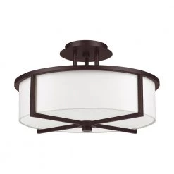 Wesley 3 Light Bronze Flush Mount by Livex Lighting -Livex Lighting shop bronze livex lighting flush mount lights 51074 07 c3 1000