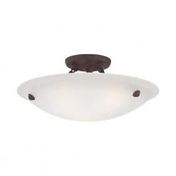 Oasis 3 Light Bronze Flush Mount by Livex Lighting -Livex Lighting shop bronze livex lighting flush mount lights 5625 07 4f 1000