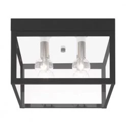 Nyack 4-Light Black Outdoor Ceiling Flush Mount by Livex Lighting -Livex Lighting shop bronze livex lighting outdoor flush mount lights 20589 04 44 1000