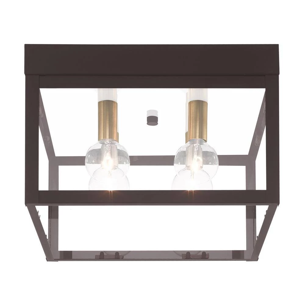 Nyack 4-Light Bronze Outdoor Ceiling Flush Mount by Livex Lighting 5 Nyack 4-Light Bronze Outdoor Ceiling Flush Mount by Livex Lighting - Image 5