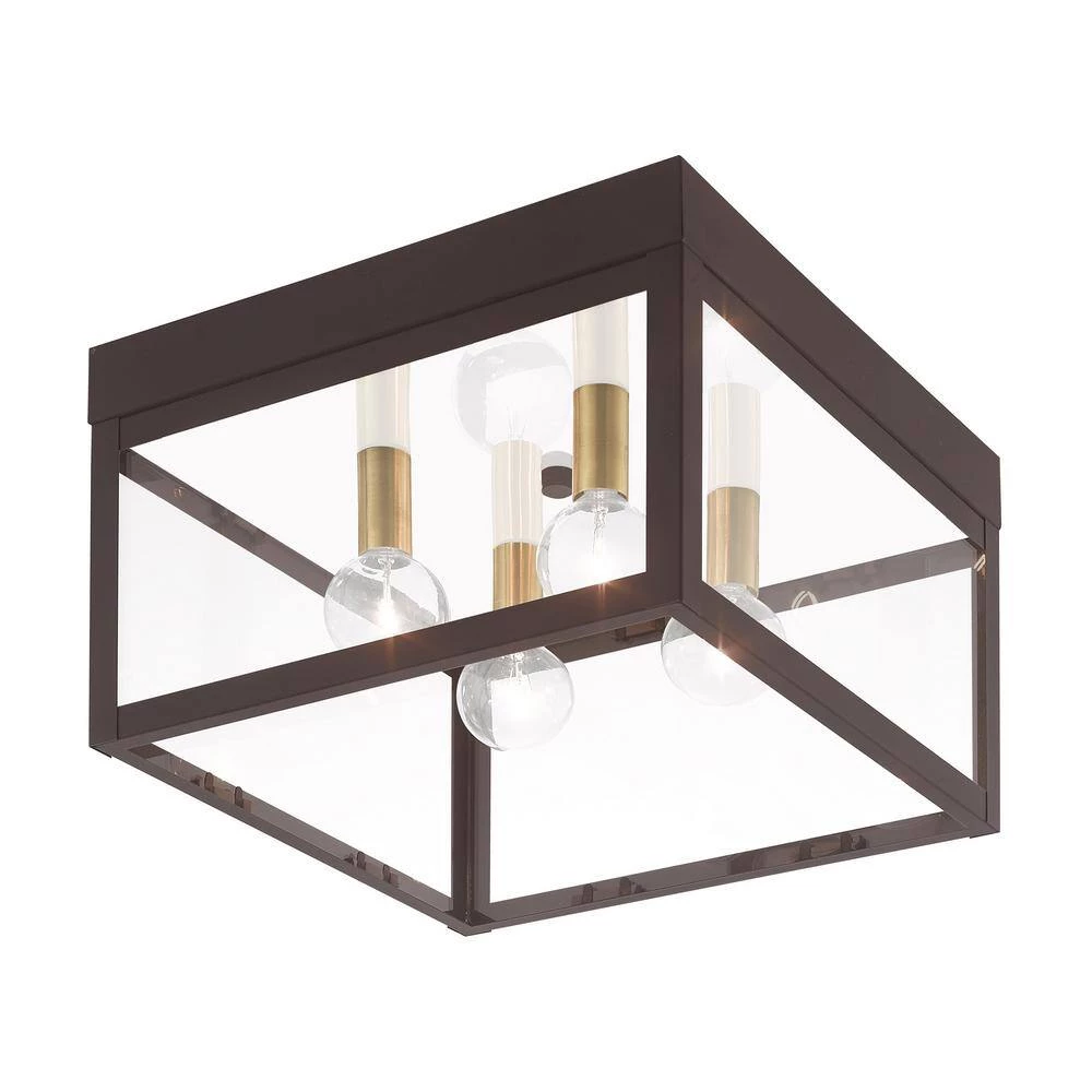 Nyack 4-Light Bronze Outdoor Ceiling Flush Mount by Livex Lighting 3 Nyack 4-Light Bronze Outdoor Ceiling Flush Mount by Livex Lighting - Image 3
