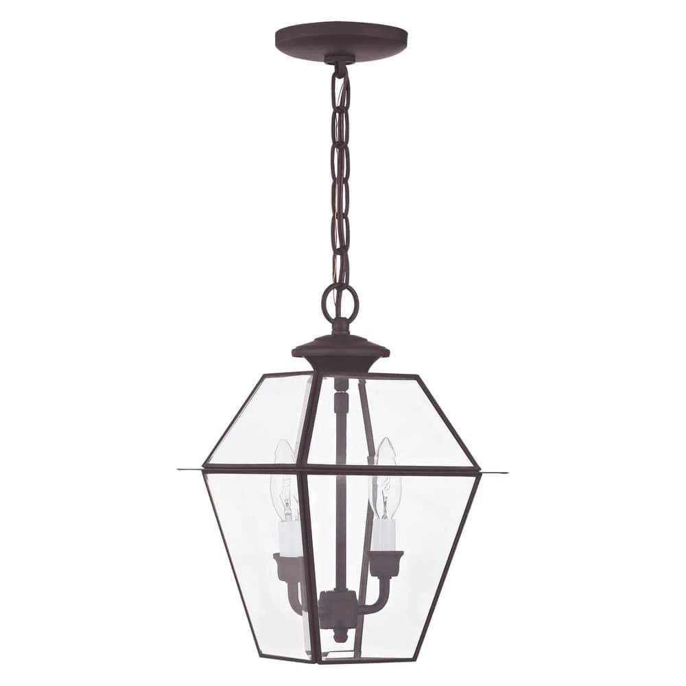 Westover 2 Light Bronze Outdoor Pendant Lantern by Livex Lighting 5 Westover 2 Light Bronze Outdoor Pendant Lantern by Livex Lighting - Image 5