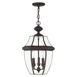 Monterey 3 Light Bronze Outdoor Pendant Lantern by Livex Lighting -Livex Lighting shop bronze livex lighting outdoor pendant lights 2355 07 c3 1000