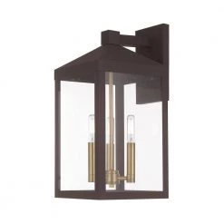 Nyack 3-Light Bronze Outdoor Wall Sconce by Livex Lighting -Livex Lighting shop bronze livex lighting outdoor sconces 20584 07 44 1000