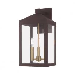 Nyack 3-Light Bronze Outdoor Wall Sconce by Livex Lighting -Livex Lighting shop bronze livex lighting outdoor sconces 20584 07 4f 1000