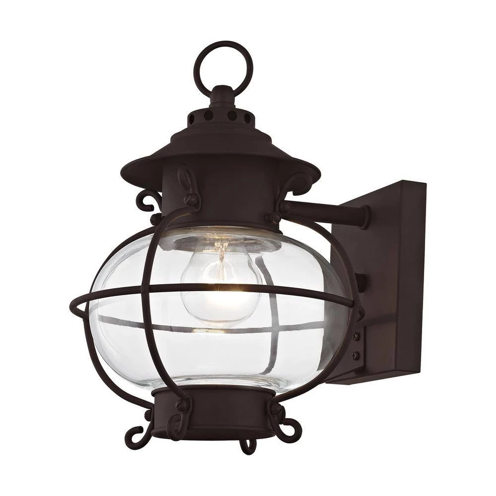 Harbor 1-Light Bronze Hardwired Outdoor Wall Lantern Sconce by Livex Lighting 4 Harbor 1-Light Bronze Hardwired Outdoor Wall Lantern Sconce by Livex Lighting - Image 4