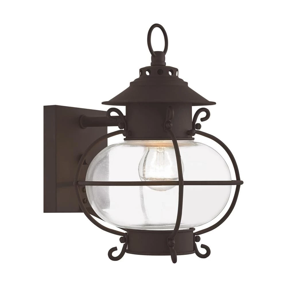 Harbor 1-Light Bronze Hardwired Outdoor Wall Lantern Sconce by Livex Lighting 1 Harbor 1-Light Bronze Hardwired Outdoor Wall Lantern Sconce by Livex Lighting