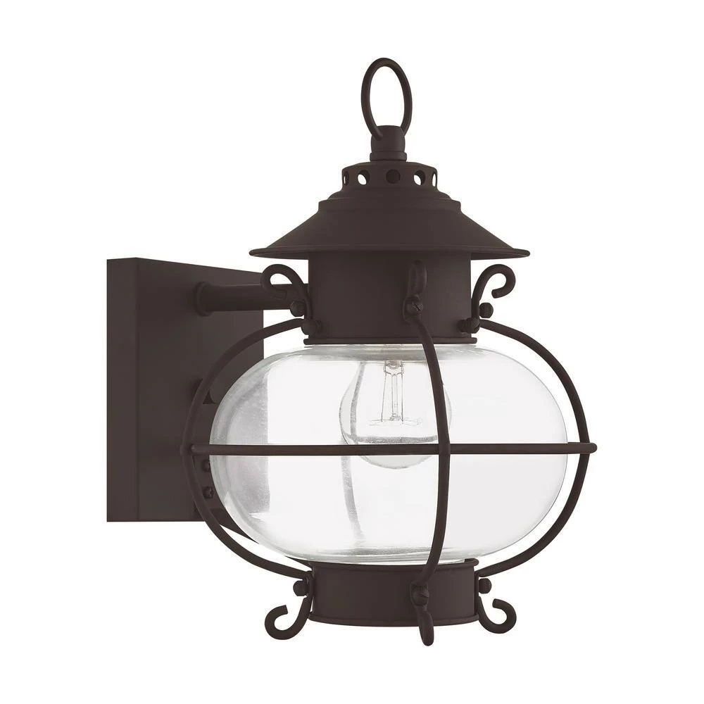 Harbor 1-Light Bronze Hardwired Outdoor Wall Lantern Sconce by Livex Lighting 3 Harbor 1-Light Bronze Hardwired Outdoor Wall Lantern Sconce by Livex Lighting - Image 3