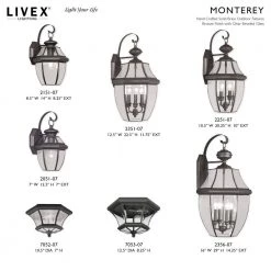 Monterey 2 Light Bronze Outdoor Wall Sconce by Livex Lighting -Livex Lighting shop bronze livex lighting outdoor sconces 2251 07 1d 1000