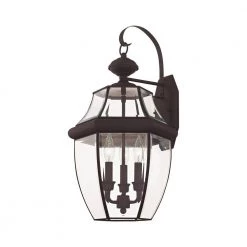 Monterey 3 Light Bronze Outdoor Wall Sconce by Livex Lighting -Livex Lighting shop bronze livex lighting outdoor sconces 2351 07 4f 1000