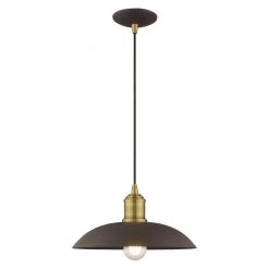 Metal Shade Mini Pendants 1 Light Bronze Mini Pendant by Livex Lighting