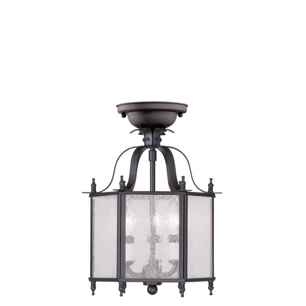 Livingston 3 Light Bronze Convertible Mini Pendant/Ceiling Mount by Livex Lighting 2 Livingston 3 Light Bronze Convertible Mini Pendant/Ceiling Mount by Livex Lighting - Image 2