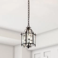 3-Light Bronze Pendant with Clear Beveled Glass Shade by Livex Lighting -Livex Lighting shop bronze livex lighting pendant lights 4403 07 40 1000