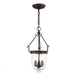 Jefferson 3 Light Bronze Chain Lantern by Livex Lighting