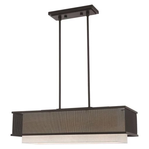 Braddock 3 Light Bronze Linear Chandelier by Livex Lighting -Livex Lighting shop bronze livex lighting pool table lights 41204 07 64 1000