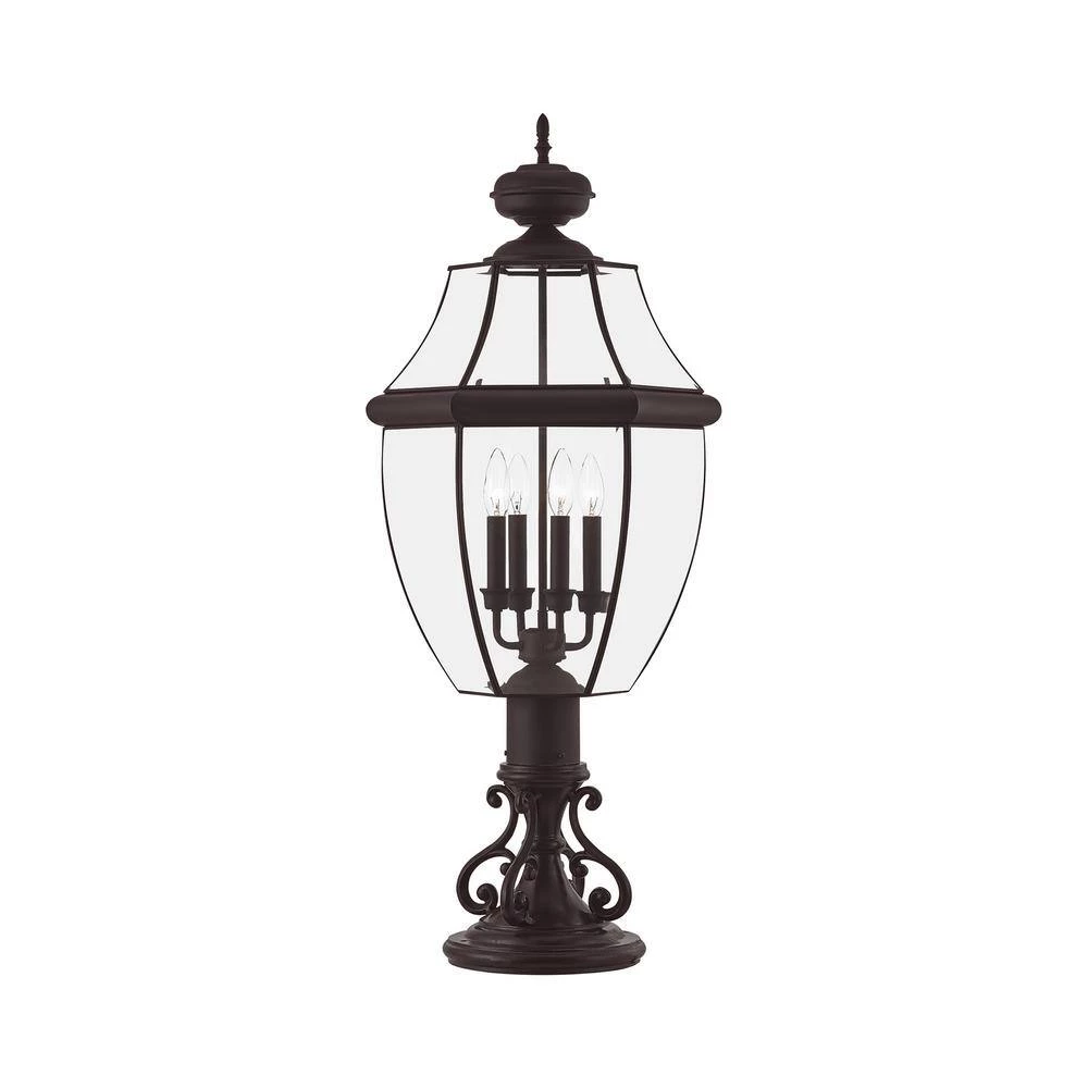 Monterey 4 Light Bronze Outdoor Post Top Lantern by Livex Lighting 9 Monterey 4 Light Bronze Outdoor Post Top Lantern by Livex Lighting - Image 9