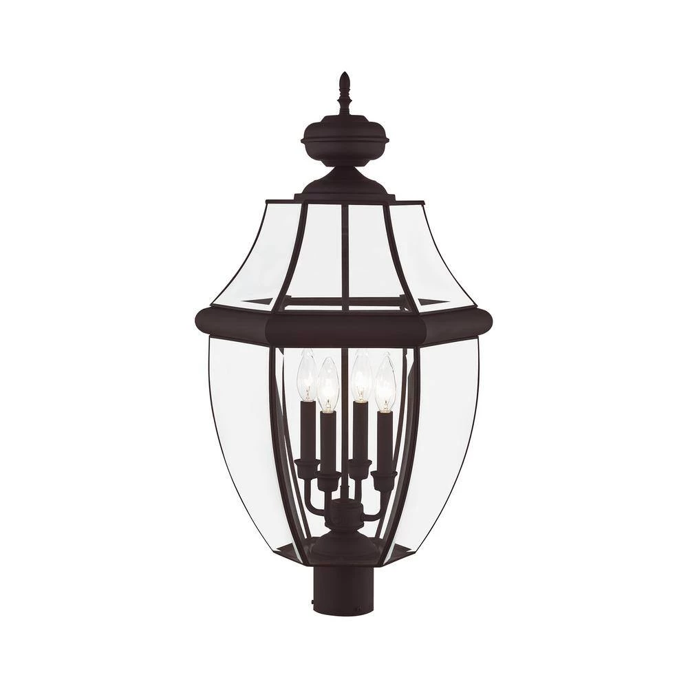 Monterey 4 Light Bronze Outdoor Post Top Lantern by Livex Lighting 8 Monterey 4 Light Bronze Outdoor Post Top Lantern by Livex Lighting - Image 8