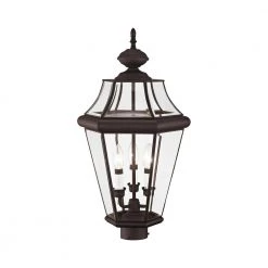 Georgetown 3 Light Bronze Outdoor Post Top Lantern by Livex Lighting -Livex Lighting shop bronze livex lighting post lanterns 2364 07 1f 1000