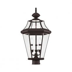 Georgetown 3 Light Bronze Outdoor Post Top Lantern by Livex Lighting -Livex Lighting shop bronze livex lighting post lanterns 2364 07 c3 1000