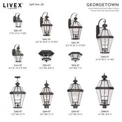 Georgetown 3 Light Bronze Outdoor Post Top Lantern by Livex Lighting -Livex Lighting shop bronze livex lighting post lanterns 2364 07 d4 1000
