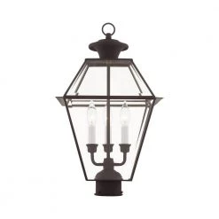 Westover 3 Light Bronze Outdoor Post Top Lantern by Livex Lighting -Livex Lighting shop bronze livex lighting post lanterns 2384 07 44 1000