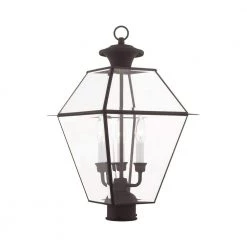 Westover 3 Light Bronze Outdoor Post Top Lantern by Livex Lighting
