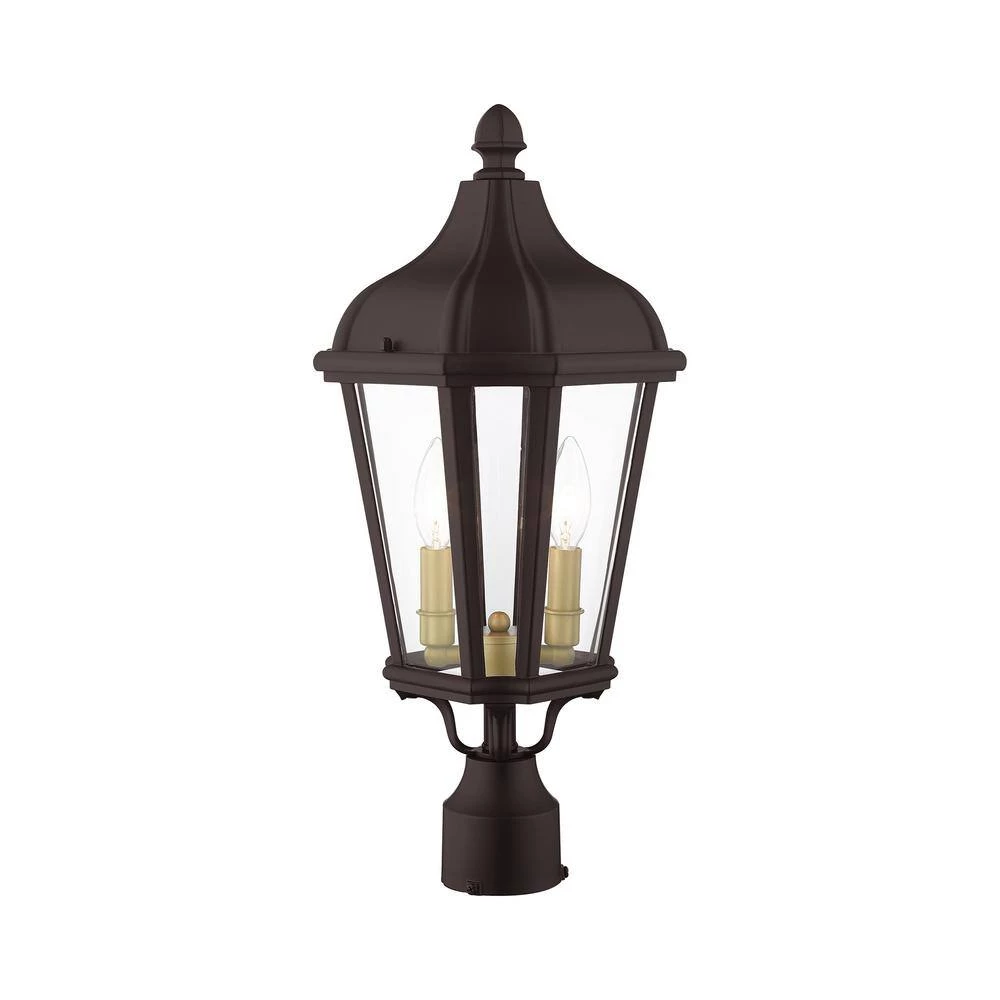 Morgan 2 Light Bronze Outdoor Post Top Lantern by Livex Lighting 4 Morgan 2 Light Bronze Outdoor Post Top Lantern by Livex Lighting - Image 4