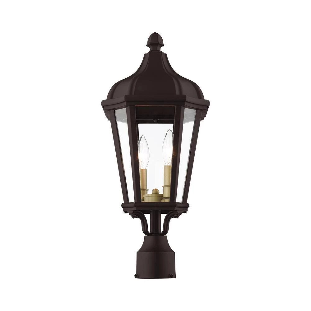 Morgan 2 Light Bronze Outdoor Post Top Lantern by Livex Lighting 3 Morgan 2 Light Bronze Outdoor Post Top Lantern by Livex Lighting - Image 3