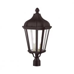 Morgan 3 Light Bronze Outdoor Post Top Lantern by Livex Lighting -Livex Lighting shop bronze livex lighting post lanterns 76194 07 44 1000