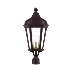 Morgan 3 Light Bronze Outdoor Post Top Lantern by Livex Lighting