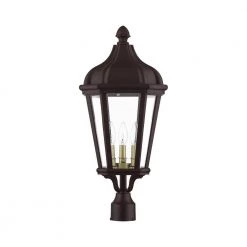 Morgan 3 Light Bronze Outdoor Post Top Lantern by Livex Lighting -Livex Lighting shop bronze livex lighting post lanterns 76194 07 c3 1000