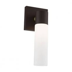 Aero 4.5 in. 1-Light Bronze ADA Wall Sconce with Hand Blown Satin Opal White Twist Lock Glass by Livex Lighting -Livex Lighting shop bronze livex lighting vanity lighting 10101 07 1f 1000