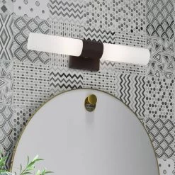 Aero 2 Light Bronze ADA Wall Sconce with Hand Blown Satin Opal White Twist Lock Glass by Livex Lighting -Livex Lighting shop bronze livex lighting vanity lighting 10102 07 31 1000