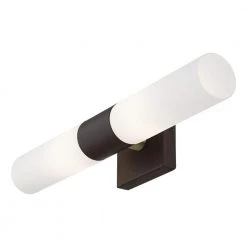 Aero 2 Light Bronze ADA Wall Sconce with Hand Blown Satin Opal White Twist Lock Glass by Livex Lighting -Livex Lighting shop bronze livex lighting vanity lighting 10102 07 fa 1000