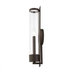 Castleton 1-Light Bronze Tall ADA Wall Sconce with Clear Glass by Livex Lighting -Livex Lighting shop bronze livex lighting vanity lighting 10142 07 fa 1000