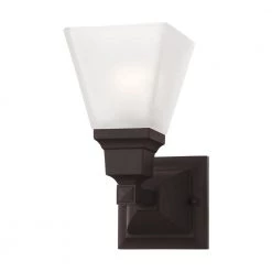 Mission 1 Light Bronze Wall Sconce by Livex Lighting -Livex Lighting shop bronze livex lighting vanity lighting 1031 07 4f 1000