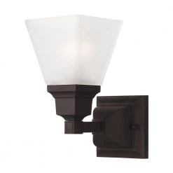 Mission 1 Light Bronze Wall Sconce by Livex Lighting