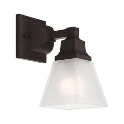 Mission 1 Light Bronze Wall Sconce by Livex Lighting -Livex Lighting shop bronze livex lighting vanity lighting 1031 07 fa 1000