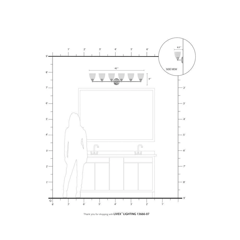 Somerville 6 Light Bronze Bath Vanity by Livex Lighting 5 Somerville 6 Light Bronze Bath Vanity by Livex Lighting - Image 5