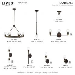Lansdale 2-Light Bronze ADA Vanity Sconce with Antique Brass Accents by Livex Lighting -Livex Lighting shop bronze livex lighting vanity lighting 14422 07 d4 1000