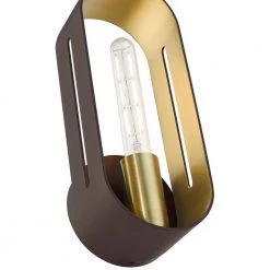 Ravena 5.125 in. Bronze Sconce with Gold and Antique Brass Accents by Livex Lighting -Livex Lighting shop bronze livex lighting vanity lighting 45762 07 76 1000