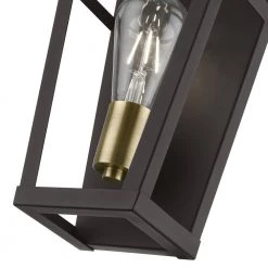 Schofield 7 in. 1-Light Bronze ADA Sconce with Antique Brass Accent by Livex Lighting -Livex Lighting shop bronze livex lighting vanity lighting 49567 07 44 1000