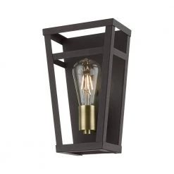 Schofield 7 in. 1-Light Bronze ADA Sconce with Antique Brass Accent by Livex Lighting -Livex Lighting shop bronze livex lighting vanity lighting 49567 07 4f 1000