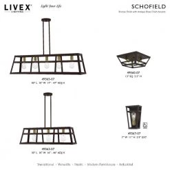 Schofield 7 in. 1-Light Bronze ADA Sconce with Antique Brass Accent by Livex Lighting -Livex Lighting shop bronze livex lighting vanity lighting 49567 07 66 1000