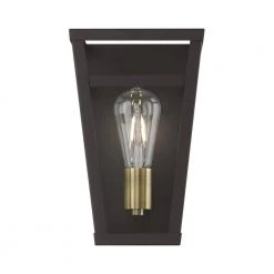 Schofield 7 in. 1-Light Bronze ADA Sconce with Antique Brass Accent by Livex Lighting -Livex Lighting shop bronze livex lighting vanity lighting 49567 07 c3 1000
