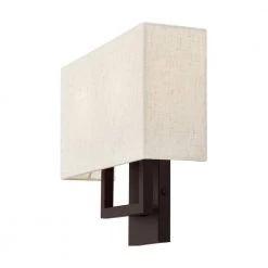 Pierson 4.375 in. Bronze ADA Sconce with Hand Crafted Oatmeal Fabric Shade by Livex Lighting 9 Pierson 4.375 in. Bronze ADA Sconce with Hand Crafted Oatmeal Fabric Shade by Livex Lighting -Livex Lighting shop bronze livex lighting vanity lighting 50994 07 1f 1000