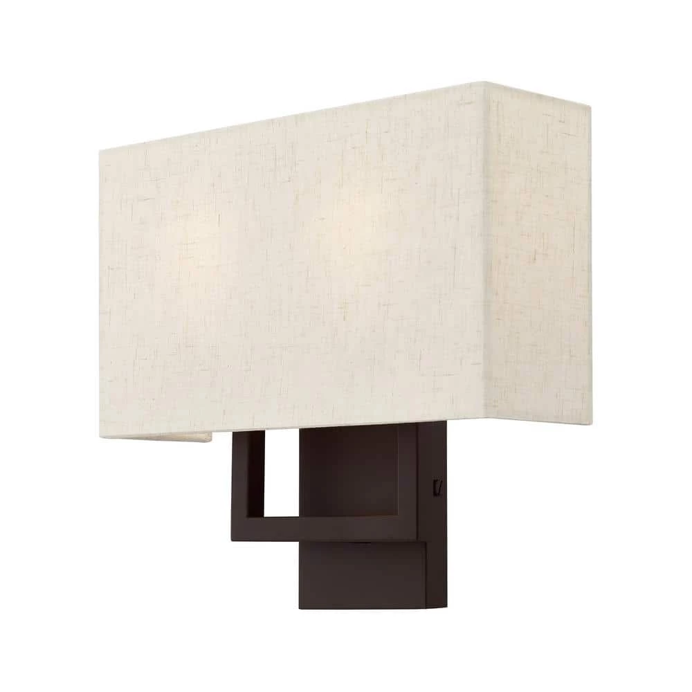 Pierson 4.375 in. Bronze ADA Sconce with Hand Crafted Oatmeal Fabric Shade by Livex Lighting 1 Pierson 4.375 in. Bronze ADA Sconce with Hand Crafted Oatmeal Fabric Shade by Livex Lighting