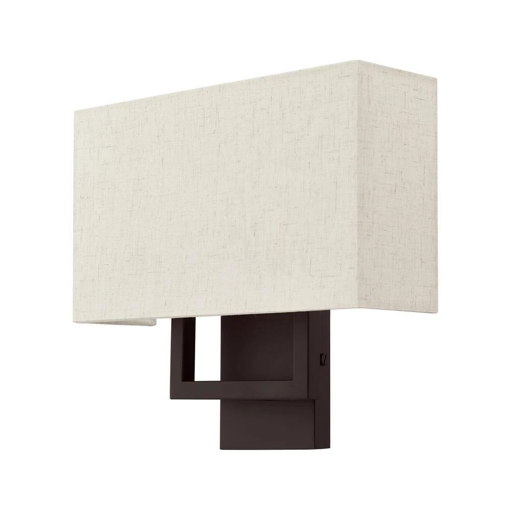 Pierson 4.375 in. Bronze ADA Sconce with Hand Crafted Oatmeal Fabric Shade by Livex Lighting 2 Pierson 4.375 in. Bronze ADA Sconce with Hand Crafted Oatmeal Fabric Shade by Livex Lighting - Image 2